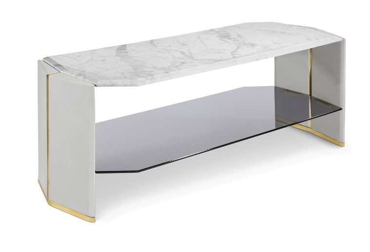 Итальянский журнальный столик ALGERONE LONG SIDE TABLE от  LUXXU