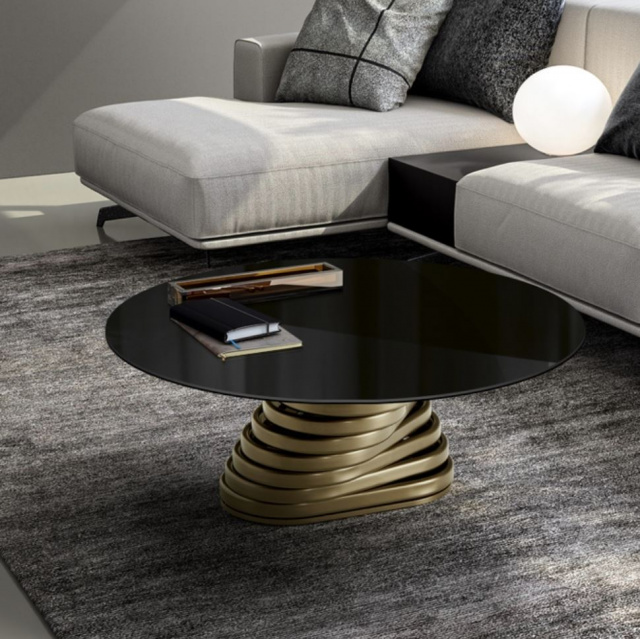 Итальянский журнальный стол Eforma - ROTOLO LOW_glass top