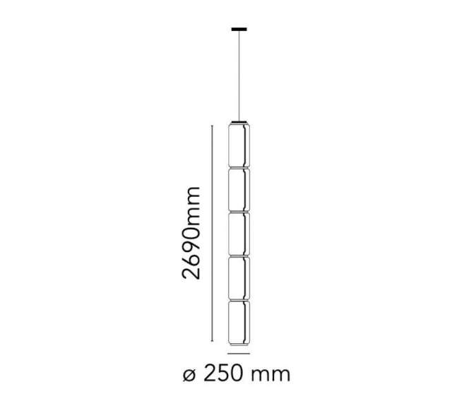 Итальянский светильник от Flos - Noctambule Suspension 5 High Cylinder