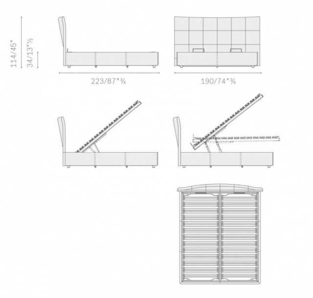 Итальянская кровать Aurora Due Bed with storage от Poltrona Frau