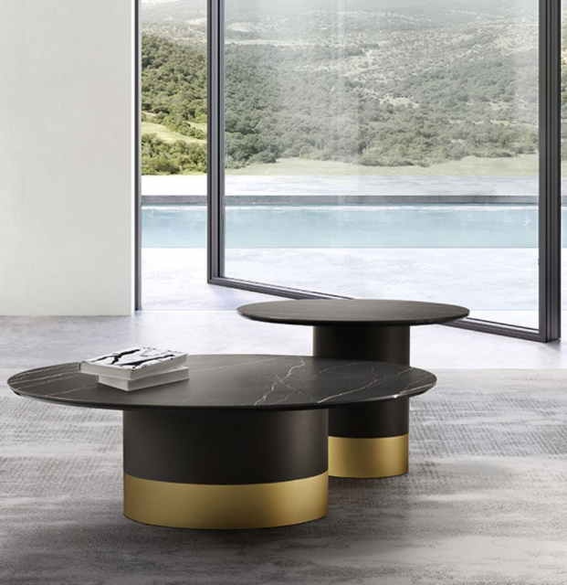 Итальянский журнальный стол Eforma - CILINDRO LOW_ceramic top