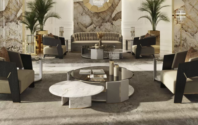 Итальянский журнальный столик ALGERONE SET CENTER TABLE от  LUXXU